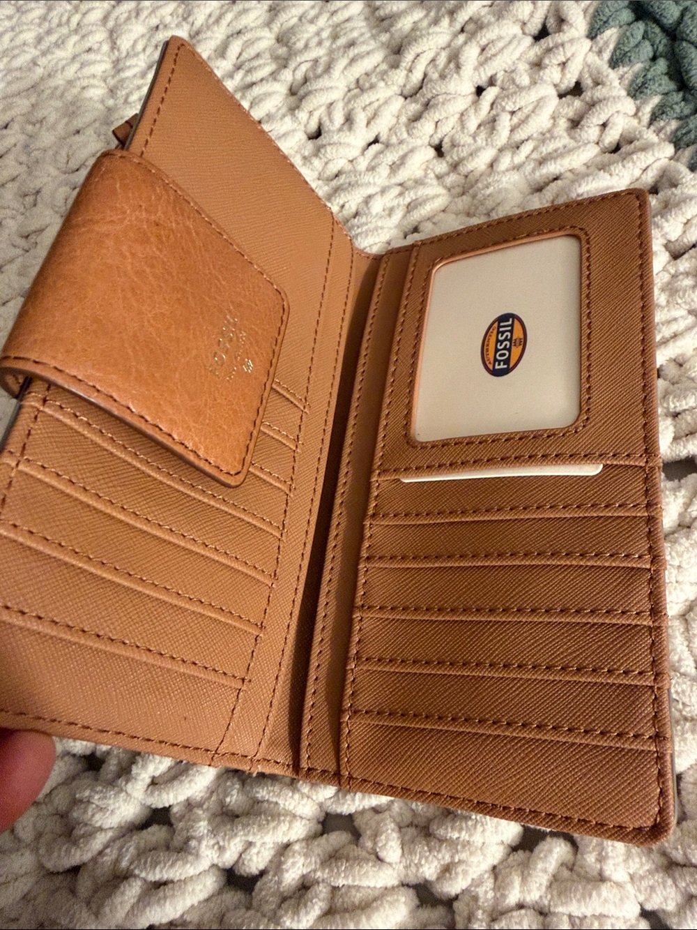 Fossil Polka Dot Wallet in Cream and Tan - Picture 3 of 3